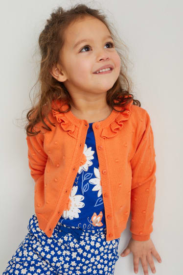 Enfants filles - Gilet en maille - orange
