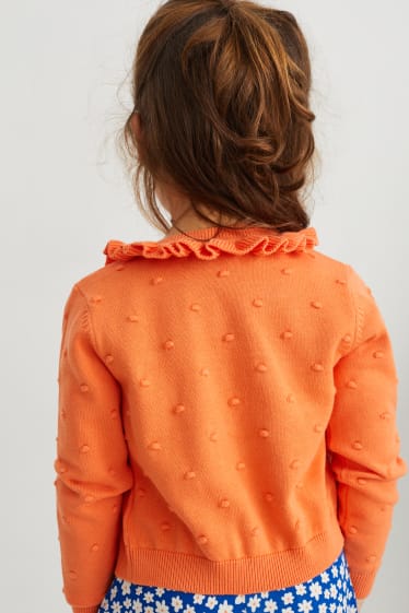 Dětské - Pletený kardigan - oranžová