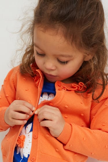 Enfants filles - Gilet en maille - orange
