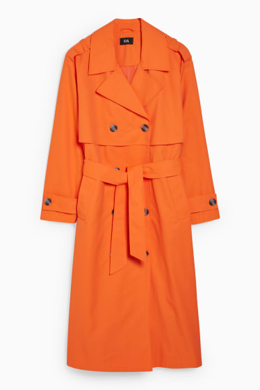 Dames - Trenchcoat - donker oranje