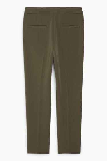 Femmes - Pantalon de bureau - mid-waist - regular fit - vert foncé