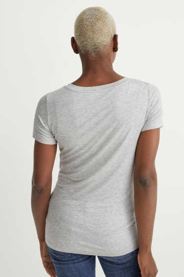 Donna - T-shirt per allattamento - grigio chiaro melange