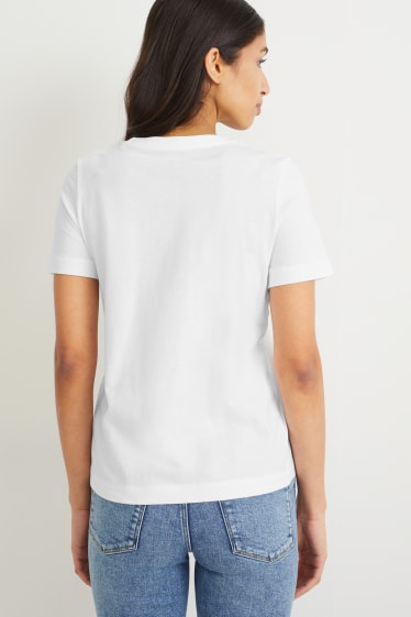 Dona - Paquet de 2 - samarreta bàsica - blau fosc / blanc