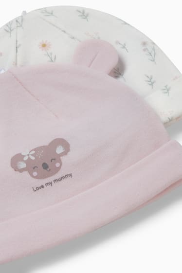 Babys - Set van 2 - babymuts - lichtroze