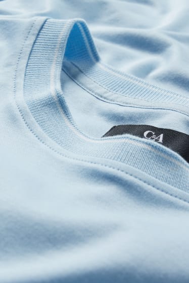 Pánské - Tričko - Pima bavlna - světle modrá