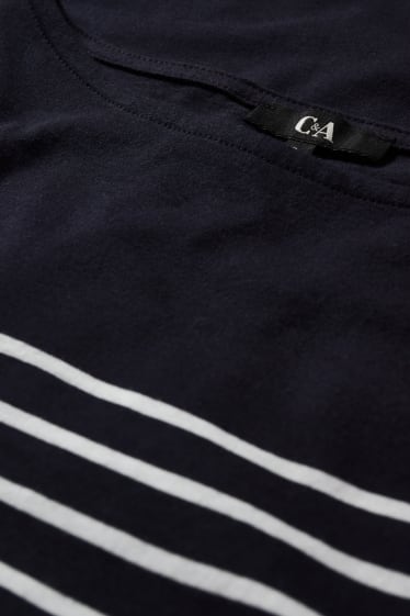 Dames - Longsleeve - gestreept - zwart / wit