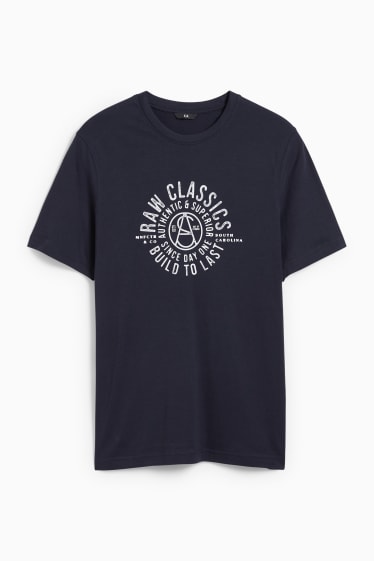 Mężczyźni - T-shirt - ciemnoniebieski