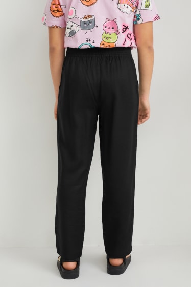 Copii - Fete - Pantaloni - tapered fit - negru