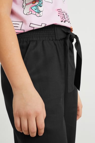 Copii - Fete - Pantaloni - tapered fit - negru