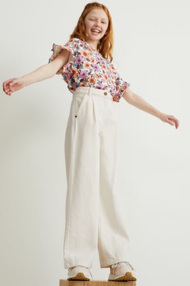 Enfants filles - Pantalon - wide leg - blanc crème