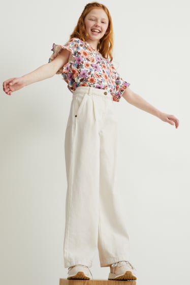 Children - Trousers - wide leg - cremewhite