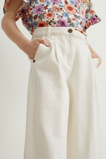 Kinder - Hose - Wide Leg - cremeweiss