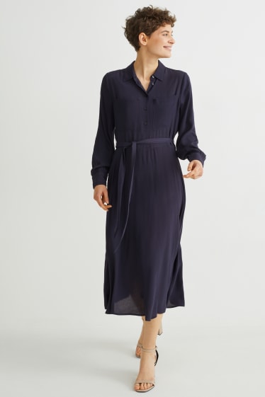 Femmes - Robe-chemisier - bleu foncé