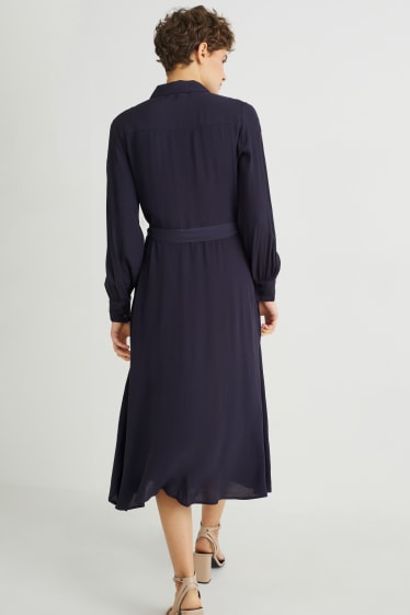 Femmes - Robe-chemisier - bleu foncé