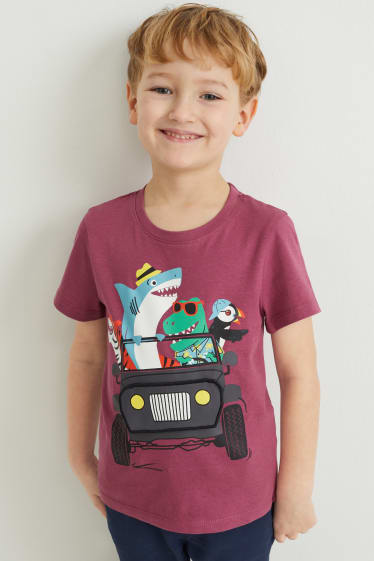 Enfants - Lot de 2 - T-shirt - bordeaux