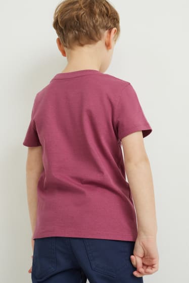 Niños - Pack de 2 - camisetas de manga corta - burdeos