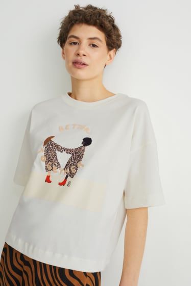 Damen - T-Shirt - cremeweiß