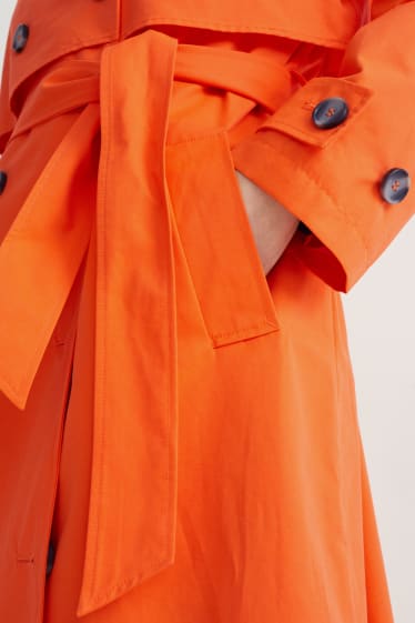 Dames - Trenchcoat - donker oranje