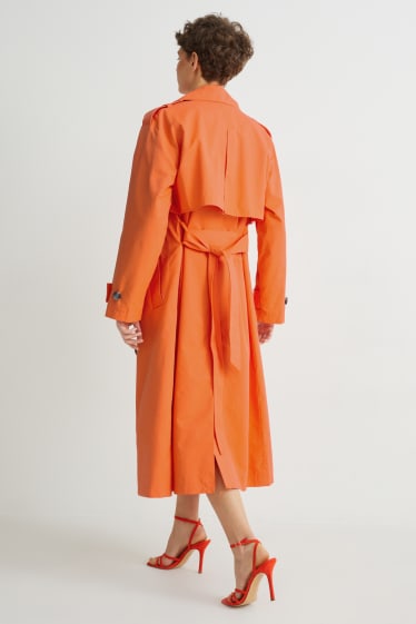Dames - Trenchcoat - donker oranje