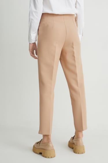 Donna - Pantaloni di stoffa - vita alta - cigarette fit - beige