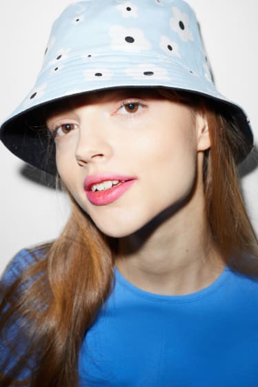 Dospívající a mladí - CLOCKHOUSE - oboustranný klobouk - světle modrá