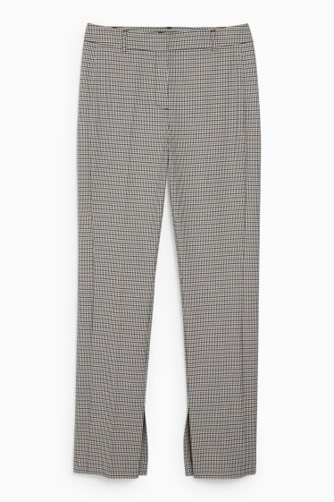 Women - Cloth trousers - high waist - slim fit - 4 Way Stretch - beige / blue