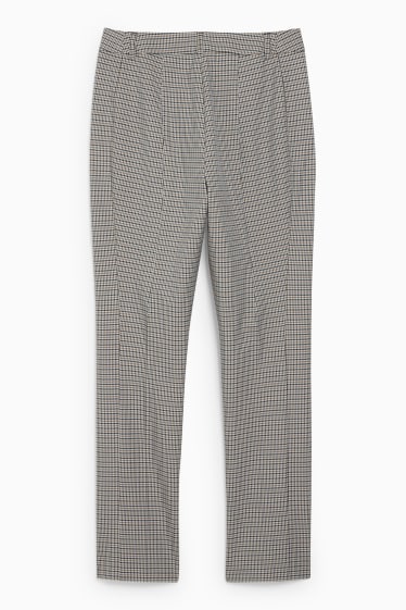 Women - Cloth trousers - high waist - slim fit - 4 Way Stretch - beige / blue