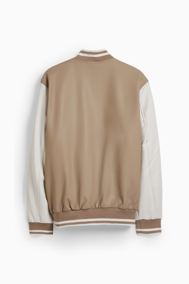 Hommes - Blouson - synthétique - taupe