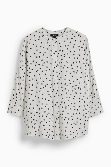 Femei - Bluză - cu fibre Tencel™ Lyocell - alb / negru