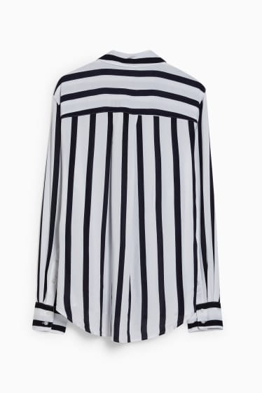 Women - Blouse - striped - black / white