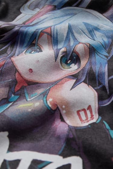 Ados & jeunes adultes - CLOCKHOUSE - T-shirt - Hatsune Miku - gris foncé