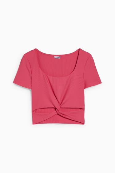 Teens & Twens - CLOCKHOUSE - Crop T-Shirt - pink
