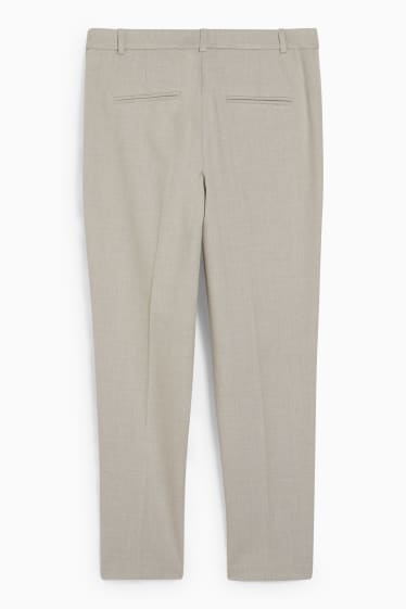 Women - Business trousers - mid-rise waist - regular fit - light gray-melange