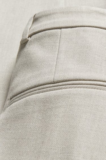 Women - Business trousers - mid-rise waist - regular fit - light gray-melange