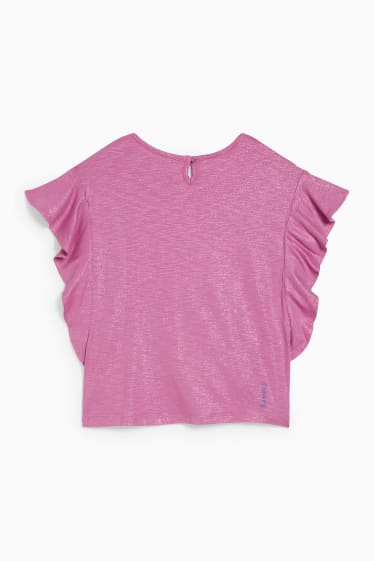 Niños: niñas - Camiseta de manga corta - brillos - violeta claro