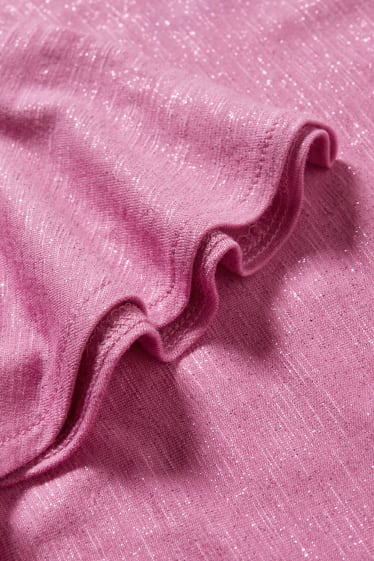 Niños: niñas - Camiseta de manga corta - brillos - violeta claro