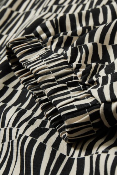 Dona - Vestit - estampat - negre/beix