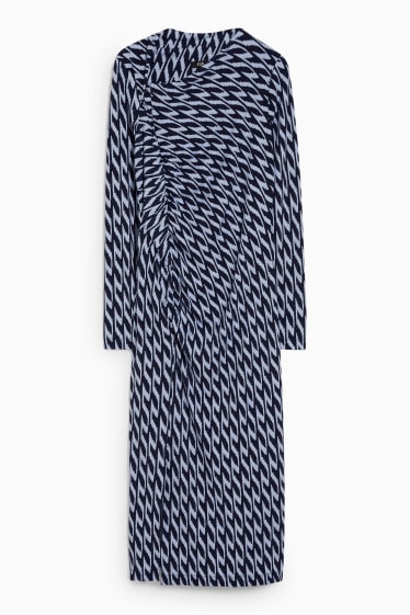 Women - Dress - patterned - dark blue