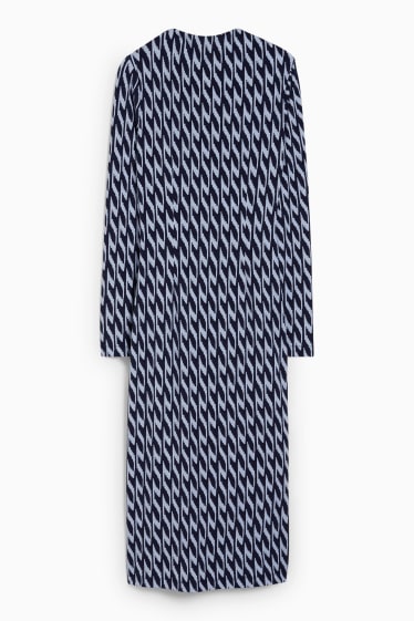 Women - Dress - patterned - dark blue