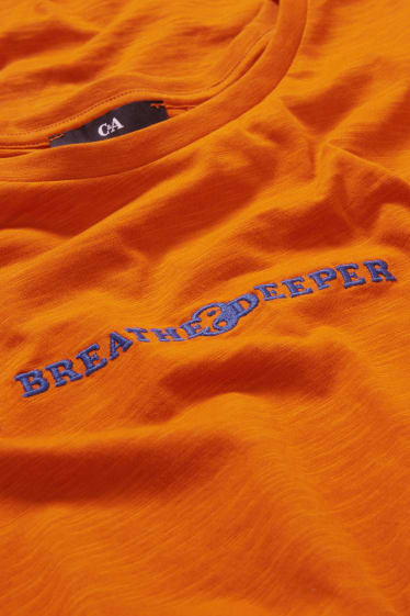 Heren - T-shirt - donker oranje