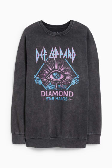 Dames - CLOCKHOUSE - sweatshirt - Def Leppard - zwart