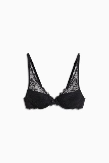 Women - Underwire bra - DEMI - padded - black