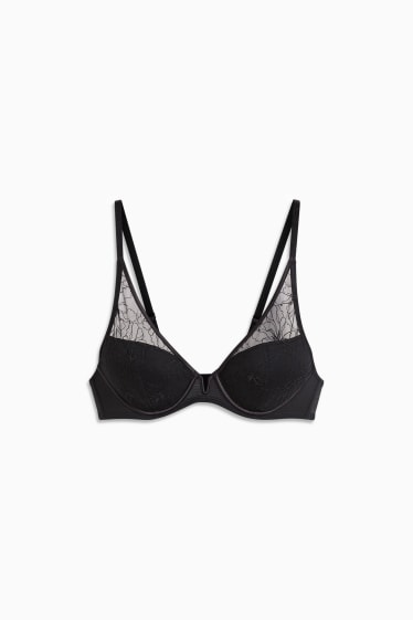 Women - Underwire bra - DEMI - padded - black