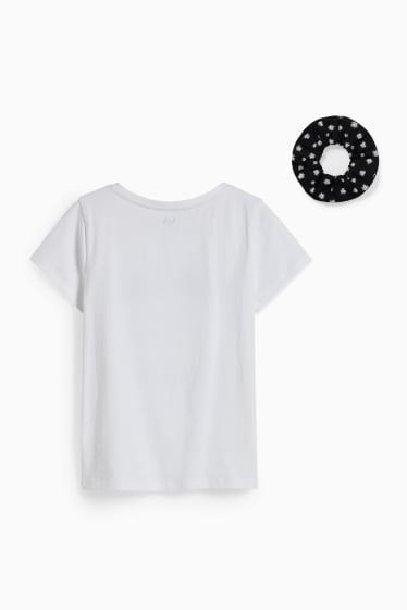 Bambine - Set - maglia a maniche corte e scrunchie - bianco