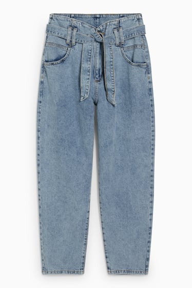 Dames - Mom jeans - high waist - jeanslichtblauw