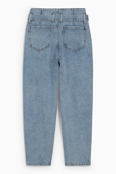 Dames - Mom jeans - high waist - jeanslichtblauw