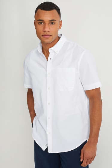 Men - Shirt - regular fit - button-down collar - white