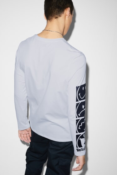 Men - Long sleeve top - SmileyWorld® - white
