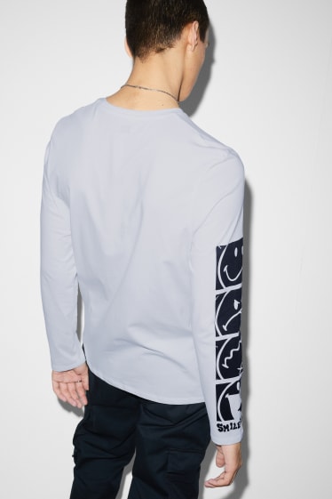 Heren - Longsleeve - SmileyWorld® - wit