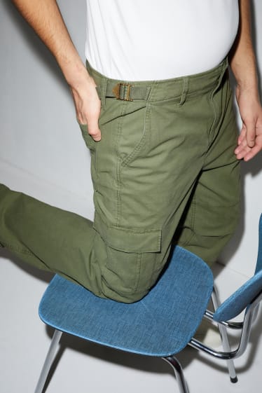 Herren - Cargohose - Relaxed Fit - grün